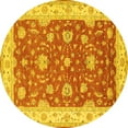thumbnail image 1 of Ahgly Company Machine Washable Indoor Round Persian Yellow Traditional Area Rugs, 4' Round, 1 of 4