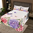 thumbnail image 2 of Colorful Butterfly King Bedspread Purple Hydrangea Quilt Set Romantic Themed Coverlet Set Rustic Farm Floral Bed Set Teen Dreamy Butterfly Bedding, 2 of 5