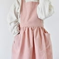 thumbnail image 3 of Children Cotton Apron Japanese Style Bib Home Clothes Painting Soft Comfort Pinafore Apron for Girls Boys- Pink M, 3 of 5