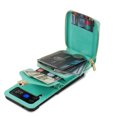 thumbnail image 2 of Allytech Case for Samsung Galaxy Z Flip5, [Large Capacity] Wallet Case with Card Slots & Zipper Pocket, Premium PU Leather Metal Snap Kickstand Shockproof Case with Shoulder Strap, Mint, 2 of 7
