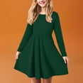 thumbnail image 2 of Xudanell Girls Long Sleeve Dress Kids Solid Color T Shirt Dress a Line Slim Fit Everyday Clothes 3-18 Years, 2 of 8