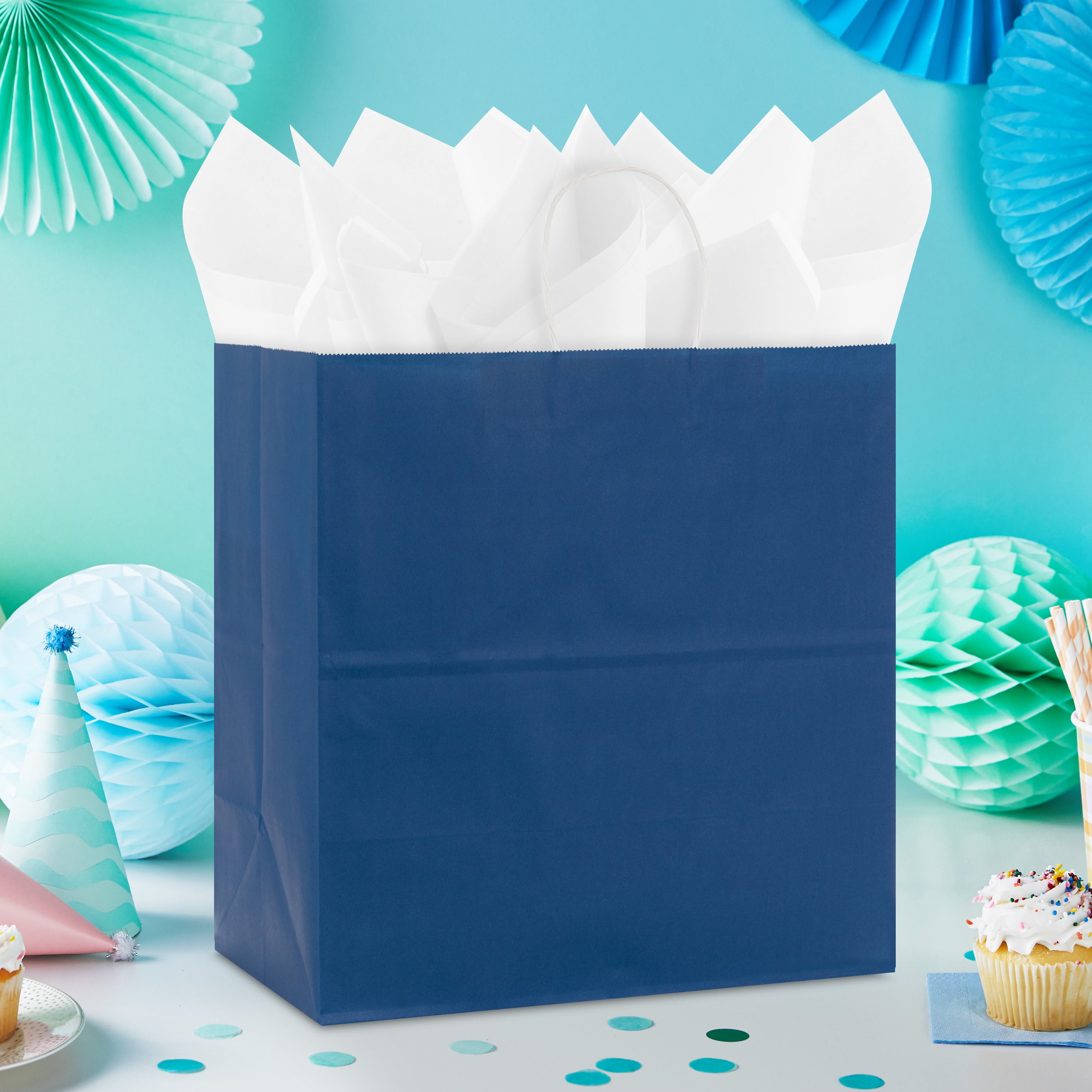 Hallmark Extra-Deep Gift Bag (Solid Navy Blue)