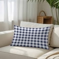 thumbnail image 3 of Navy Blue White Plaid Standard Size Pillow Cover, Pillowcase Protectors with Zipper, Breathable Decorative Throw Pillow Case Cover, Farmhouse Checkered Buffalo Pillow Shams for Couch Sofa 20x26Inch, 3 of 8