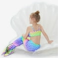 thumbnail image 2 of PatPat Girls Bikinis Set Ruffled Top and Bottom and Mermaid Tail 3 Pieces Swimsuits Set Sizes 2-8, 2 of 8