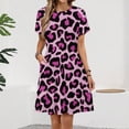 thumbnail image 2 of Leopard Light Purple Background Sundress Short Sleeve Dress Summer Women Clothes Dress for Women Dresses, 2 of 7