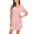 thumbnail image 3 of Sexy Nightgown for Women, Modal Crisscross Pajamas Backless Sleepwear Women Short Sleeve Sleep Shirt/Dress Round Neck Soft Nightshirts Plus Size, 3 of 3
