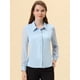 thumbnail image 2 of INSPIRE CHIC Blusa de chifón con botones y manga transparente texturizada para mujer Azul claro XS, 2 of 5