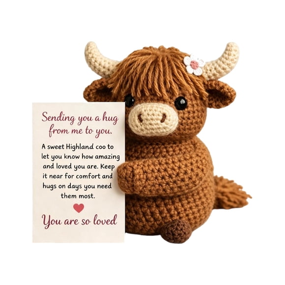 Tong Cow Handmade Cow Pocket Hug With Card Pocket Hug Cards For Anxiety