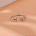 thumbnail image 5 of Dainty 14K Gold Plated Heart Initial Rings for Women Mother Daughter Non Tarnish 925 Sterling Silver Adjustable Open CZ Letter A-Z Ring Stackable Pinky Promise Ring Christmas Jewelry Gifts, 5 of 11