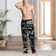 thumbnail image 2 of Fotbe Travel The World Pantalones de Pijama para Hombre, Pantalones de Dormir, Pantalones de Casa con Cintura Ajustable y Bolsillos-Large, 2 of 6