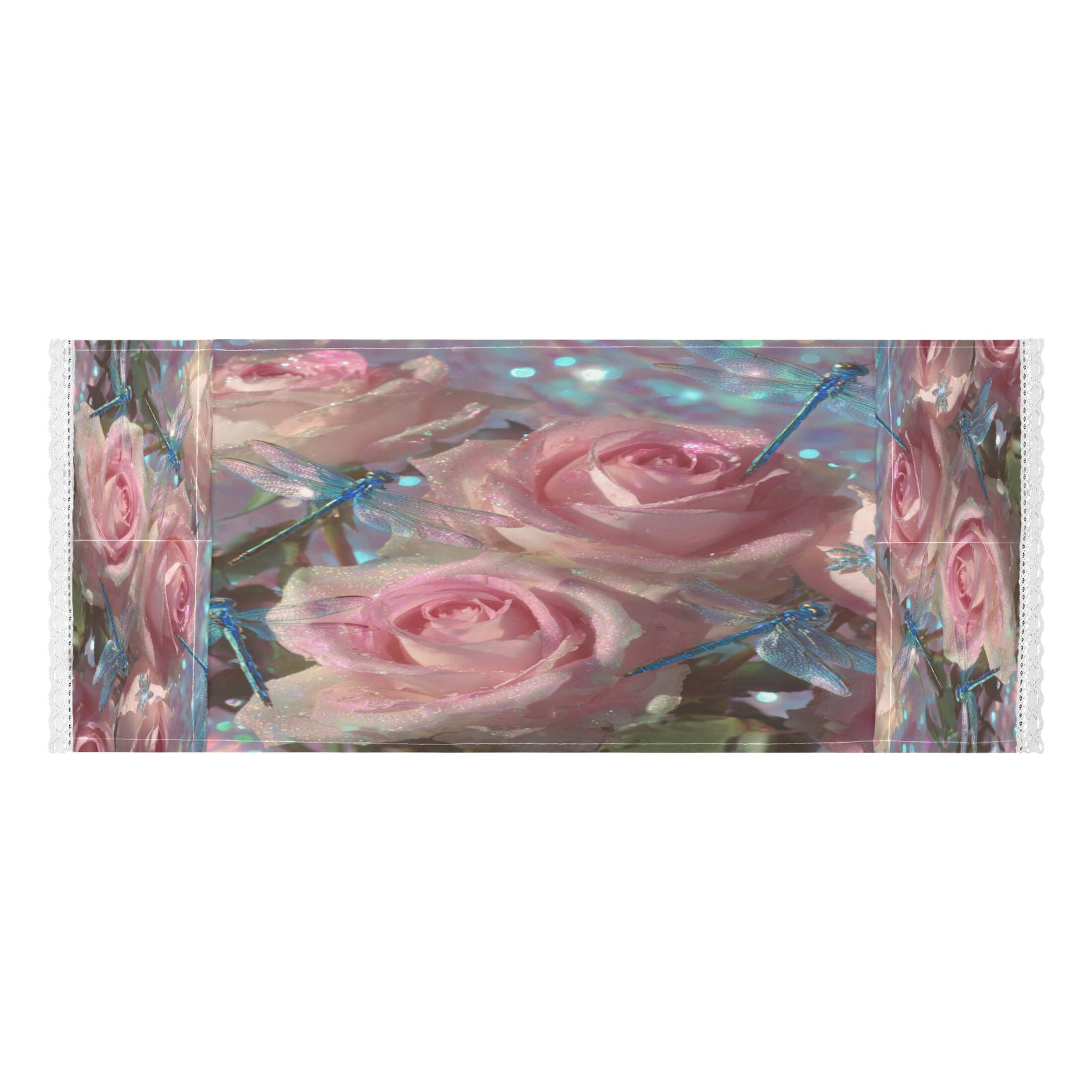 Wobogo Pink Rose Dragonfly Washing Machine Cover Dustproof Washer Dryer Cover Waterproof Laundry Room Decorative Protector