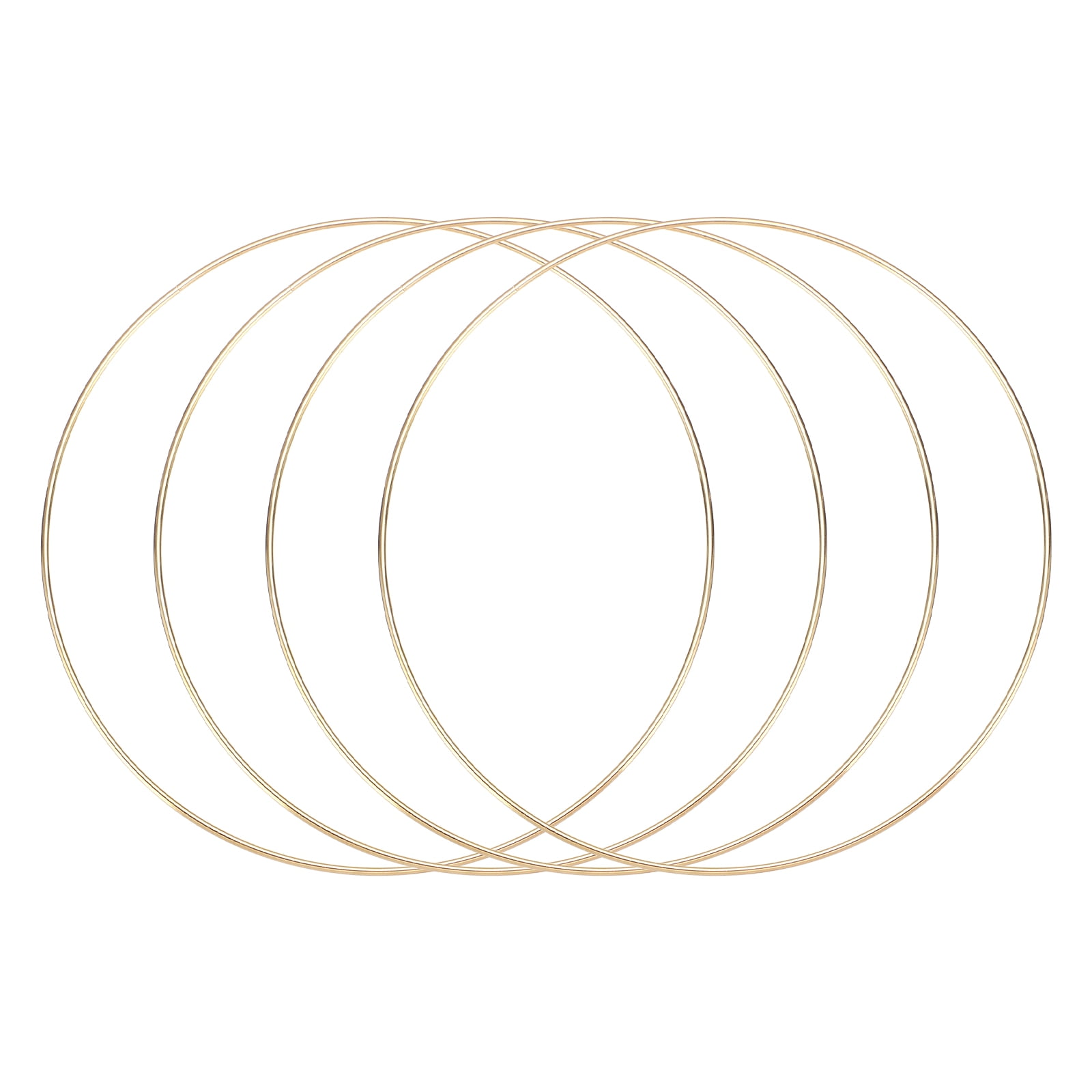 Uxcell 4Pcs Dream Catcher Rings Metal Crafts Hoops Floral Hoops 12" Macrame Hoops Rings for DIY Crafts Gold