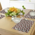 thumbnail image 4 of Ambesonne Christmas Place Mats Set of 4, Snowman Reindeer, Standard Size, Pale Brown White and Red, 4 of 6
