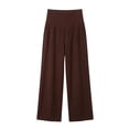 thumbnail image 4 of YUANxueke Women's Maternity Wide Leg Pants Versatile Comfy Palazzo Casual Pants Stretch Pregnancy Trousers,Coffee,XXL, 4 of 4