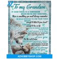 thumbnail image 1 of Gift For Grandson Blanket, Wolf To My Grandson If Ever There Is A Tomorrow I'll, 1 of 3