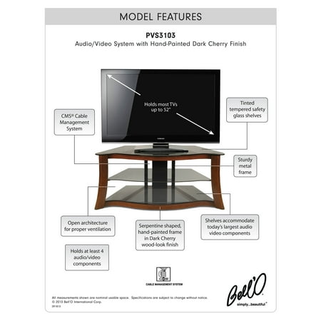 Bell'O - TV Stand for Flat-Panel TVs Up to 52" - Cherry