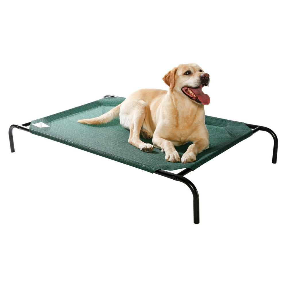 The Original Coolaroo Elevated Pet Dog Bed for Indoors & Outdoors, Small, Green