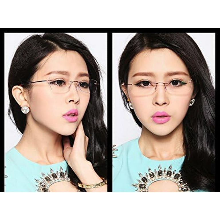 Agstum Titanium Alloy Flexible Hingeless Rimless Glasses Frame Optical Eyeglasses 51mm
