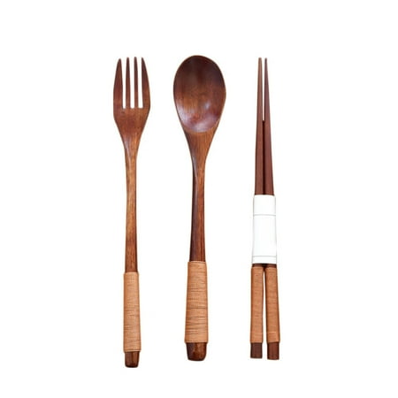 

Wooden cutlery set Wooden Fork Spoon wood Flatware Tableware Set