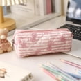thumbnail image 2 of Bow Pencil Case Cute Pencil Pouch Soft Storage Bag Aesthetic Pattern Gift Makeup Pouch Cosmetic Bag for Women Adults Stripe, 2 of 7