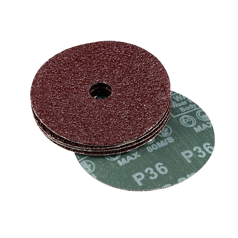 4Inch x 5/8Inch Aluminum Oxide Resin Fiber Discs, Center Hole 36 Grit