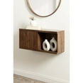 thumbnail image 4 of Kate and Laurel Furrow Modern Wooden Sliding Ribbed Door Wall Cabinet, 30 x 10 x 14, Black, Decorative Storage Cabinet with Sliding Door for Use as Floating Nightstand or Floating TV Shelf, 4 of 11