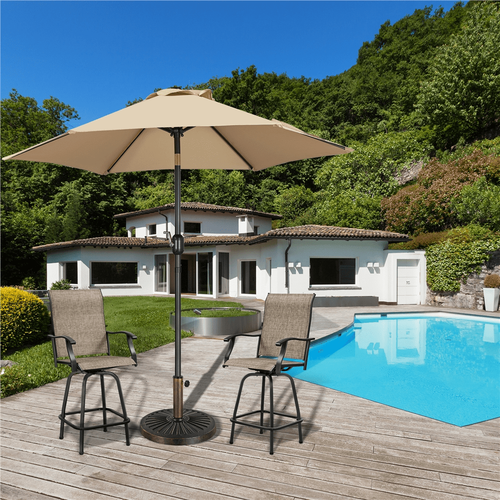 Renwick 27 lbs Bronze Round Resin and Iron Patio Umbrella Base