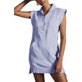 thumbnail image 1 of XHZon Robe Chandail en Molleton pour Femmes Été, Robe Chandail en Molleton Sans Manches Col en V, Tunique d'Entraînement Sans Manches Mini Robe, 1 of 6