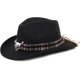 thumbnail image 1 of Sombrero de vaquero deformable unisex, sombrero de vaquera occidental, sombrero de vaquero para el interior del país, sombrero Fedora de ganadero con banda trenzada y calavera de toro, 1 of 7