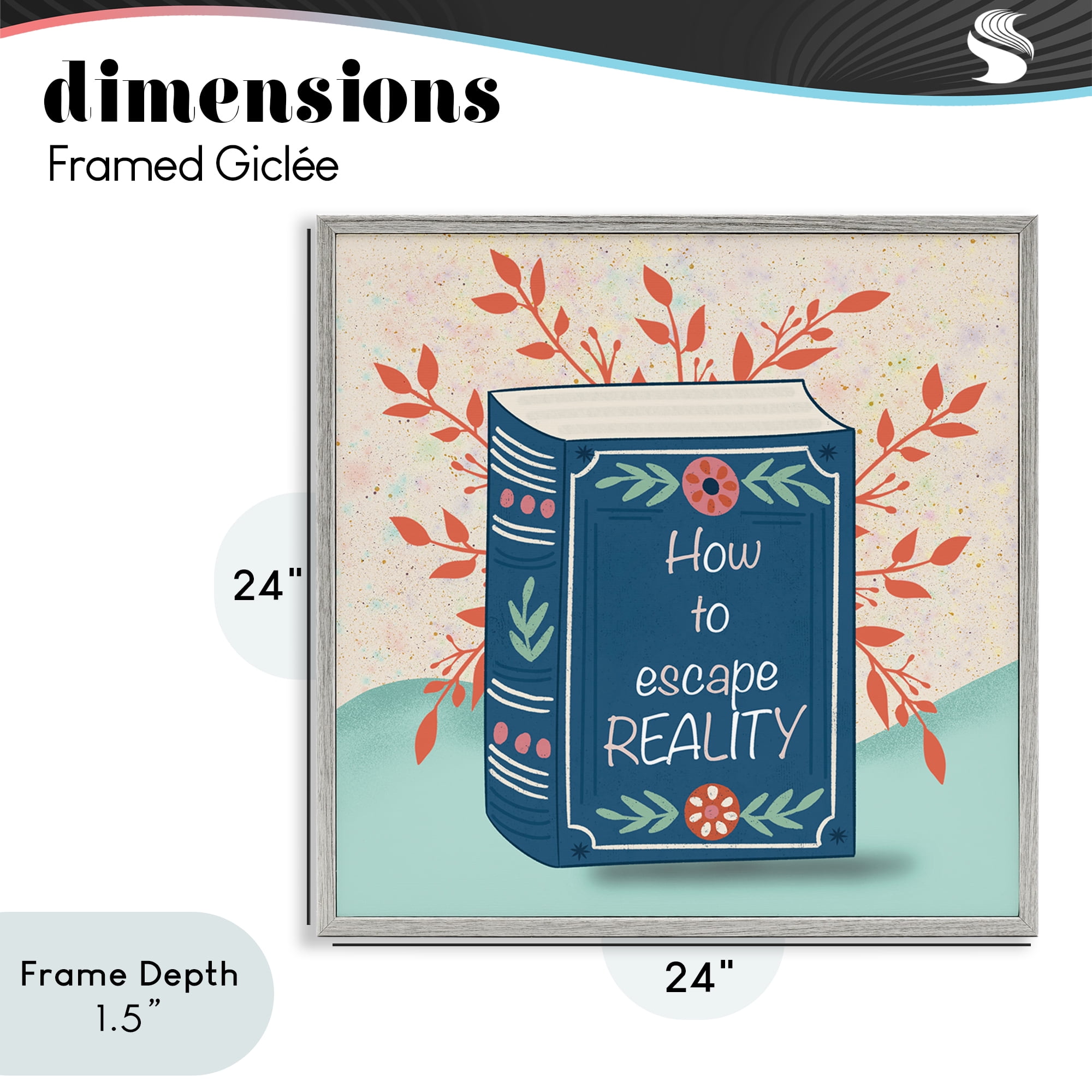 Stupell Industries How To Escape Reality Gray Framed Giclee Art, design by Julia Frost