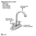 thumbnail image 2 of Llave Mezcladora Baño Lavabo Alfa  Cromado de Acero Inoxidable Manerales Cruz, 2 of 4
