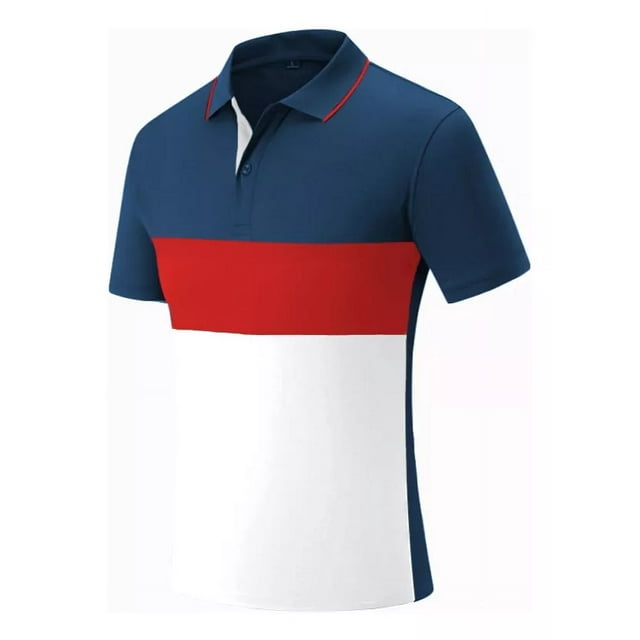 Playera Tipo Polo Casual Slim Bloque De Color Para Hombre