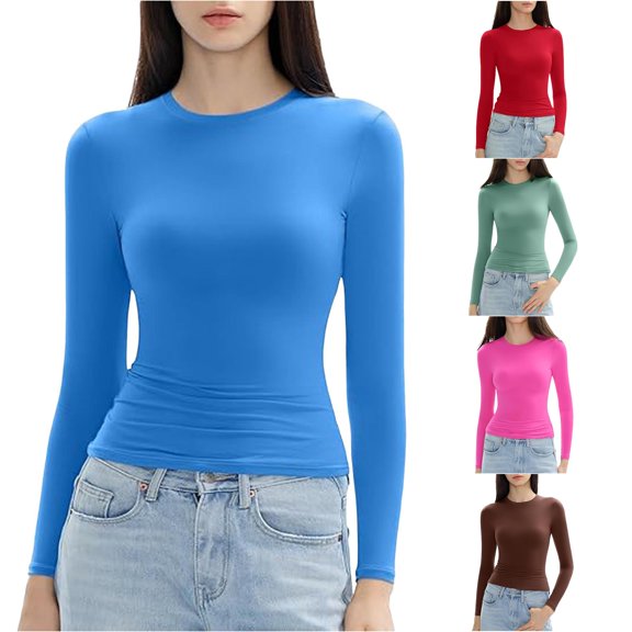 Active Tops Women Workout Shirts Loose Womens Compression Shirt T Shirts Long Sleeve Spandex Shirt Women Summer Short Sleeve Neck Tops for Women Shirts Compression Women Blue XL