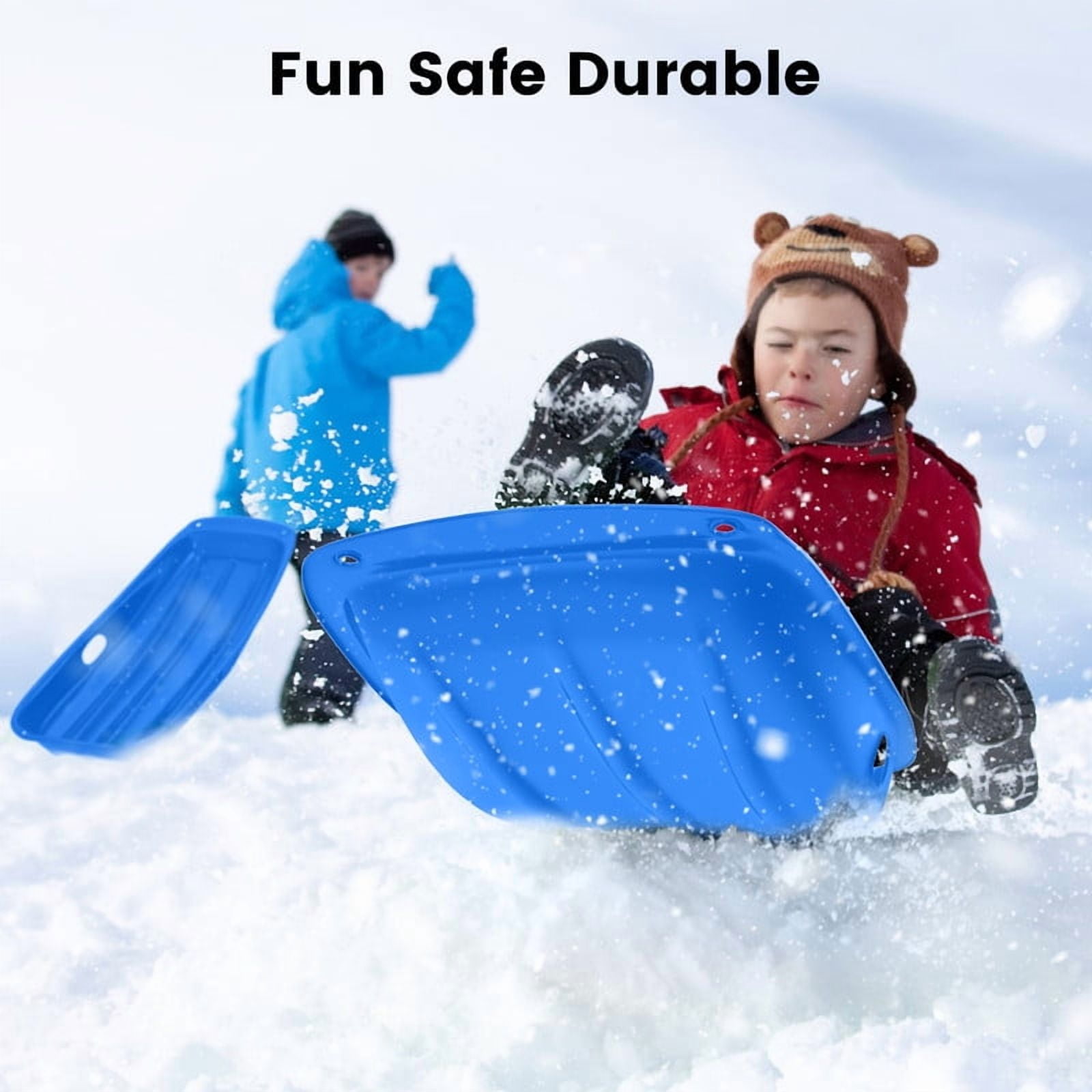 Gamexcel 36-Inch Durable Downhill Sprinter Toboggan Snow Sled for Kids, Boys, Girls, and Adults, Featuring Built-in Handles and Pulling Rope - Blue