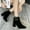 Black, variant on Babysbule Women's Boot Fashion Women Boots Retro Thick Heel High Heel Shoes Boots Plus Size Zipper Boots