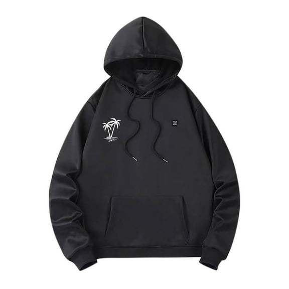 MELDVDIB Mens Heated Hoodies USB-Powered Electrical Heating Hooded Sweatshirt with 5 Adjustable Heating Zones Warm Outdoor Winter Wear