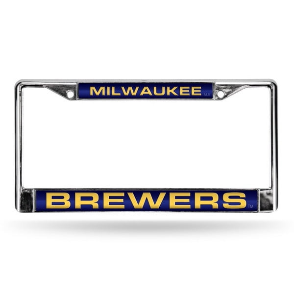 Milwaukee Brewers License Plate Frame Laser Cut Chrome Alternate Design ...