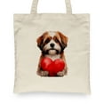 thumbnail image 2 of Happy Valentine's Day Shih Tzu Brings Love Heart Canvas Tote Bag Lion Dog Lover Gifts Reusable Shopping Grocery Bag - 02028, 2 of 5