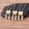 thumbnail image 3 of Colección infantil de 18 piezas, collar con colgante de oro real de 18 quilates con baño de galvanoplastia para niños y niñas, individual, dos, tres, 3 of 6