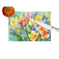 thumbnail image 3 of Freesias in Watercolor Glass Cutting Board Large 12 in x 15 in, 3 of 5
