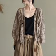 thumbnail image 2 of GEWSEY Women's Lace Embroidery Cardigan Boho Cropped Batwing Sleeve Open Front Oversized Bolero Shrugs (Gold, One Size), 2 of 4