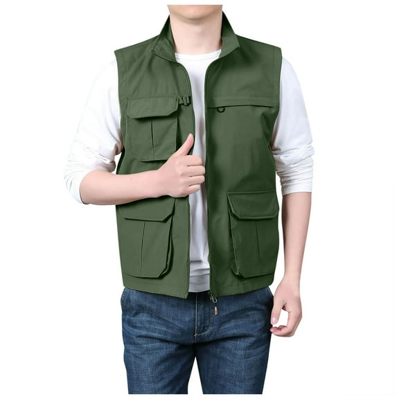 eileial Men Vests Outdoor Zip Winter Warm Sweater Vest Sport Solid Color Sleeveless Vests for Tennis Basketball,AG M