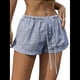 thumbnail image 2 of Pantalones Cortos de Playa de Verano con Cintura con Cordón y Estampado de Rayas para Mujer. Rayas Azules S, 2 of 10