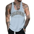 thumbnail image 3 of PEASKJP Men Tank Tops Men's Muscle Cut Off Gym Workout Stringer Tank Tops Bodybuilding Fitness TShirts (Blue,4XL), 3 of 4