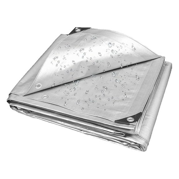 10' x 10' Heavy Duty 10 Mil Waterproof Silver Tarp