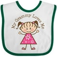 thumbnail image 3 of Inktastic My Grammy Loves Me Girls Baby Bib, 3 of 4