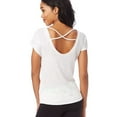 thumbnail image 2 of Aeropostale Womens Sheer Scoop-Back Knit Basic T-Shirt, White, Juniors, X-Small, 2 of 3