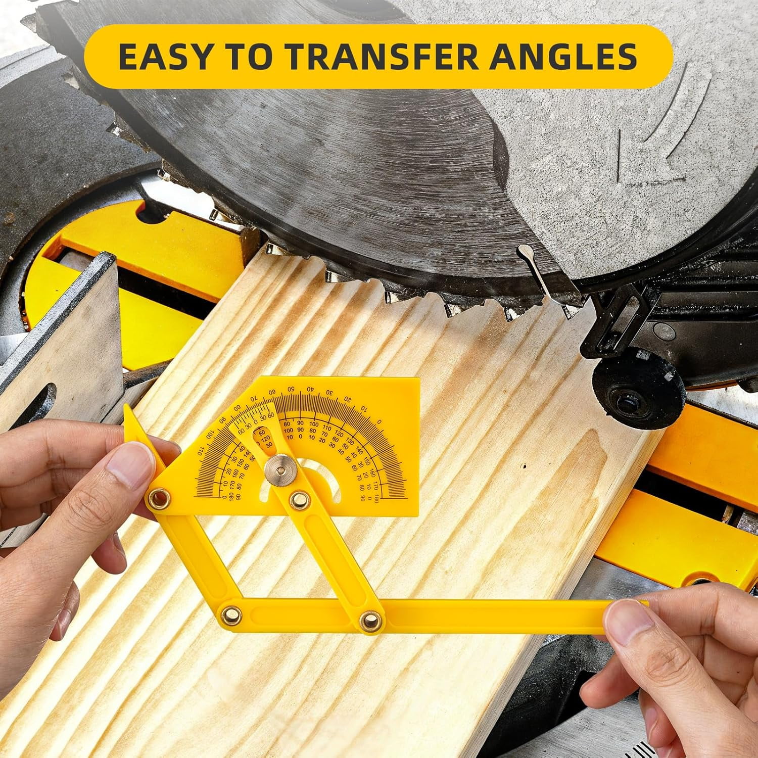2 Pcs Protractor Angle Finders, Adjustable Protractors 0°-180° with Locking Nut for Exterior, Interior, Bevel Angles, Portable Angle Measurement Tools for Carpenters Woodworking Hobbyists and DIYer