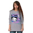 thumbnail image 5 of Kanji Style Betty Boop Love XOXO Women's Long Sleeve T Shirt Brisco Brands S, 5 of 6