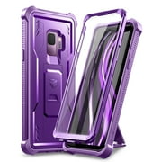 Dexnor for Samsung Galaxy S9 Case, [Built in Screen Protector and Kickstand] Heavy Duty Military Grade Protection Shockproof Protective Cover for Samsung Galaxy S9 Purple